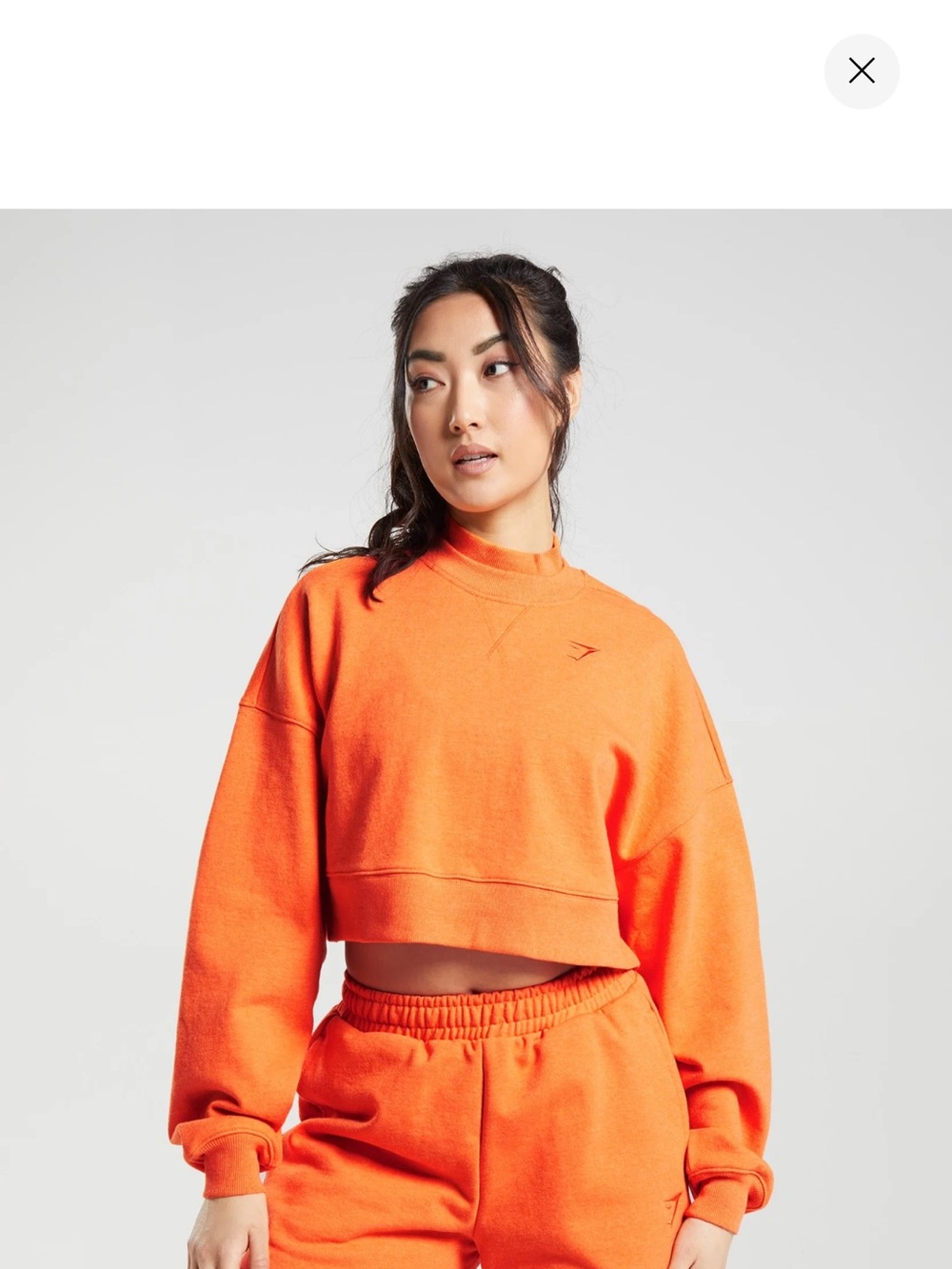 Gymshark Women's Cropped Crew Sweatshirt - Bright Orange